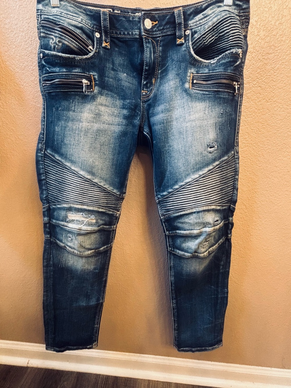 Rock Revival Women’s Distressed Skinny Jeans - Blue Wash